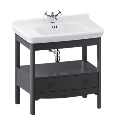 Burlington Guild Floor Standing Vanity 850mm Ashbee Grey C/w Handles