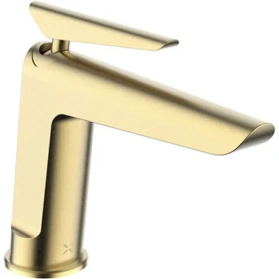 Crosswater Foile Basin Monobloc Brushed Brass detail view - Image 2