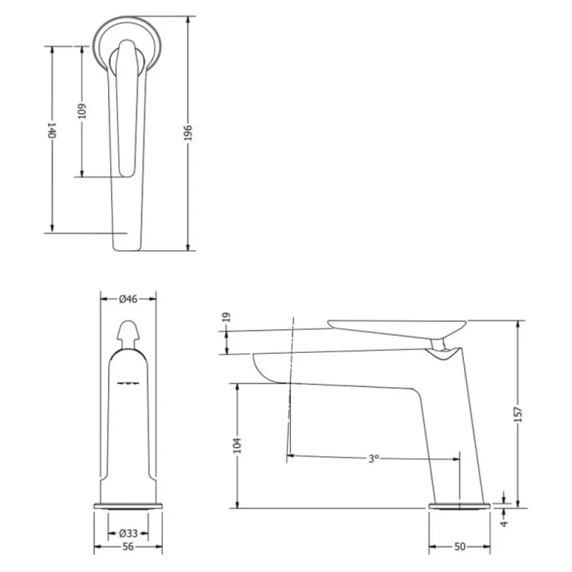 Crosswater Foile Basin Monobloc Brushed Brass product image - Image 1