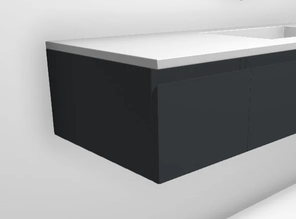 Faeber Mode 300mm 2 Drawer Side Vanity Unit Ral 7031 Blue Grey Matt