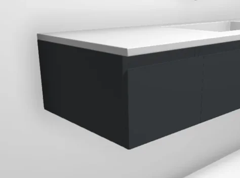 Faeber Mode 300mm 2 Drawer Side Vanity Unit Ral 7031 Blue Grey Matt product image - Image 1