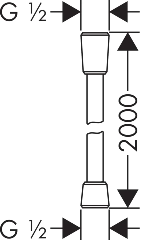 Hansgrohe Isiflex B Shower Hose 2.00m Chrome Chrome detail view - Image 3
