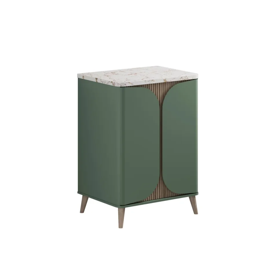 Crosswater Tamobour 600mm Floorstanding Vanity With Doors Sage Green product image - Image 1
