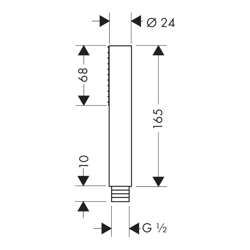 Axor Starck Baton Hand Shower 1jet Chrome detail view - Image 4