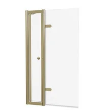 Burlington Classique Curved Hinge Bath Screen With Frosting 850 Lh Gold