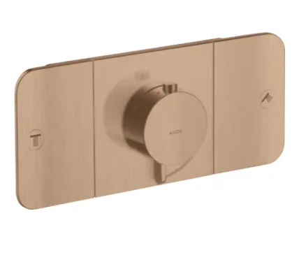 Axor One Thermostatic Module For Concealed Installation For 2 Outlets Brushed Red Gold