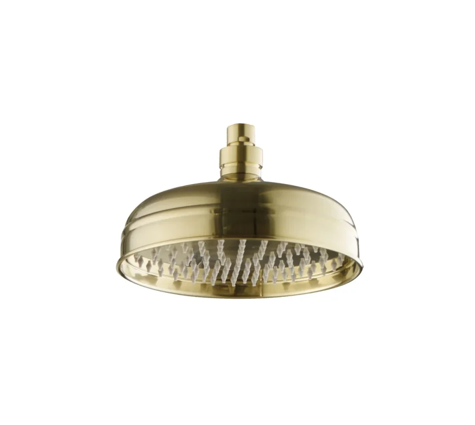 Just Taps Victorian 8" Over Head Shower Brushed Brass product image - Image 1