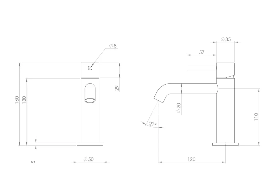 Saneux Cos Basin Mixer Kit - W/ Classic Handle - Brushed Bronze (pvd) detail view - Image 3