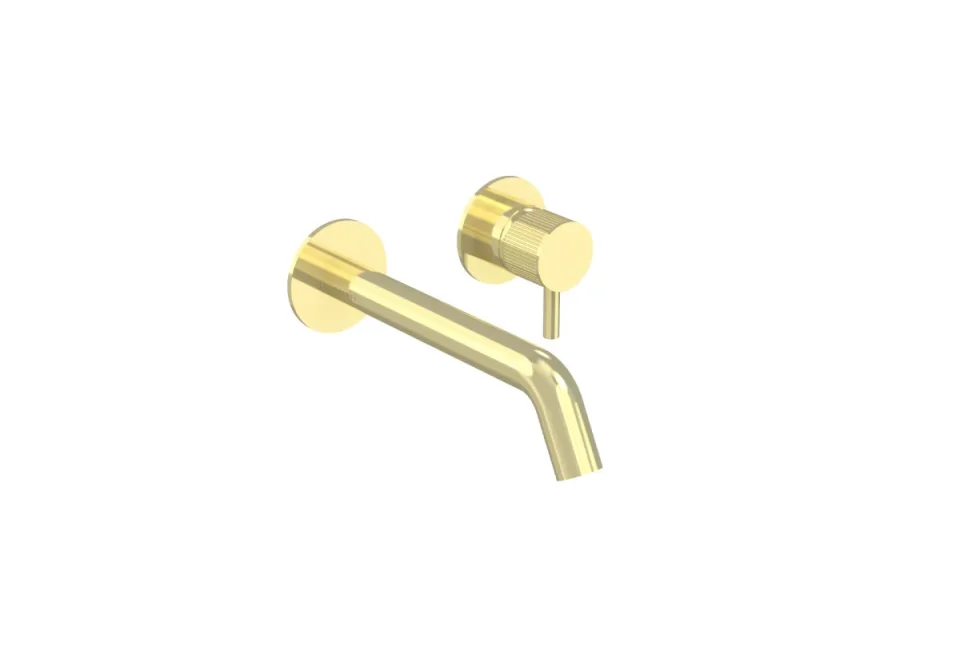 Saneux Cos Classic 2 Plate Wall Mounted Mixer & Shrouds - Brushed Brass product image - Image 2