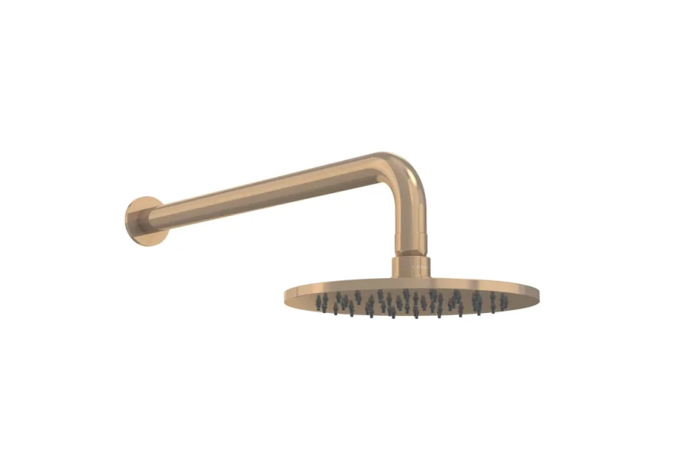Saneux Cos 400mm Wall Mounted Shower Arm - Brushed Bronze detail view - Image 2