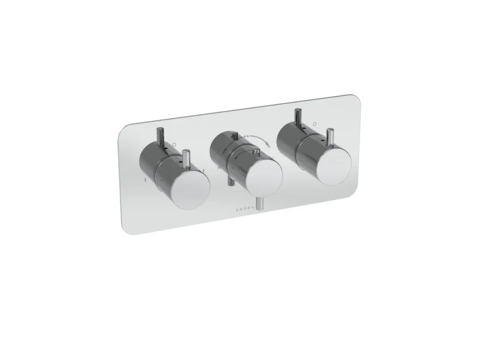 Saneux Cos 3 Way Shower Plate & Shrouds - Landscape - Chrome product image - Image 2