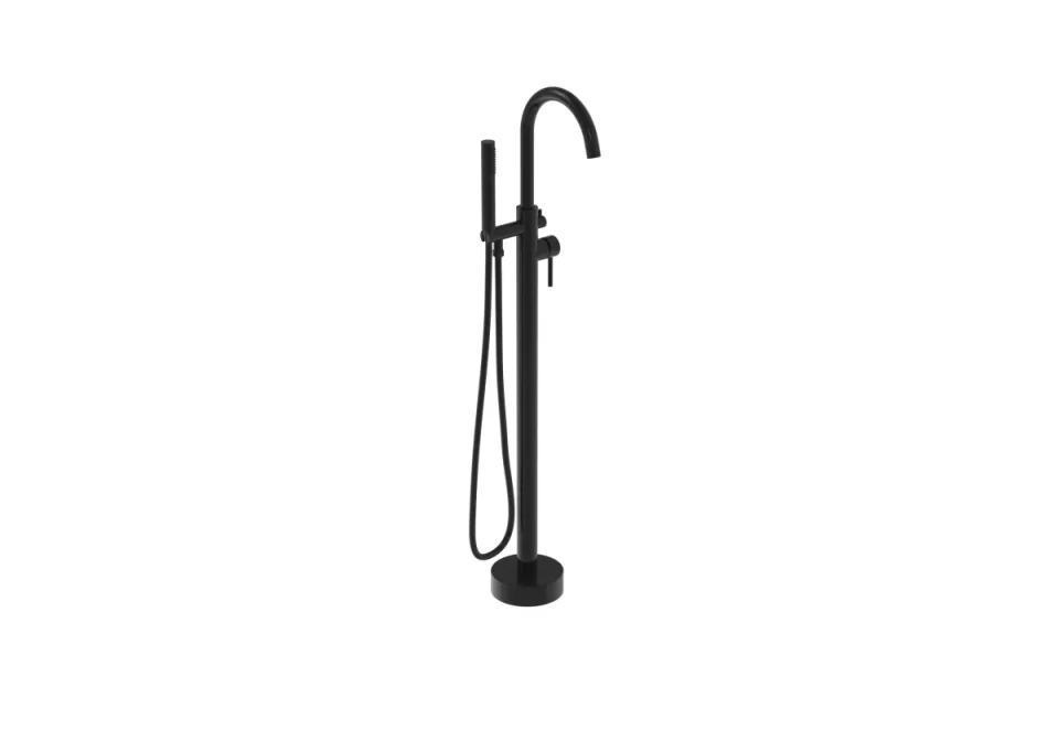 Saneux Cos Floor Standing Bath Shower Mixer - Satin Black (pvd) product image - Image 3