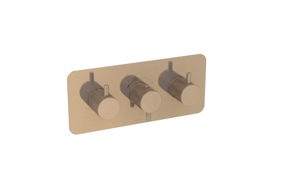 Saneux Cos 3 Way Shower Plate & Shrouds - Landscape - Brushed Bronze product image - Image 1