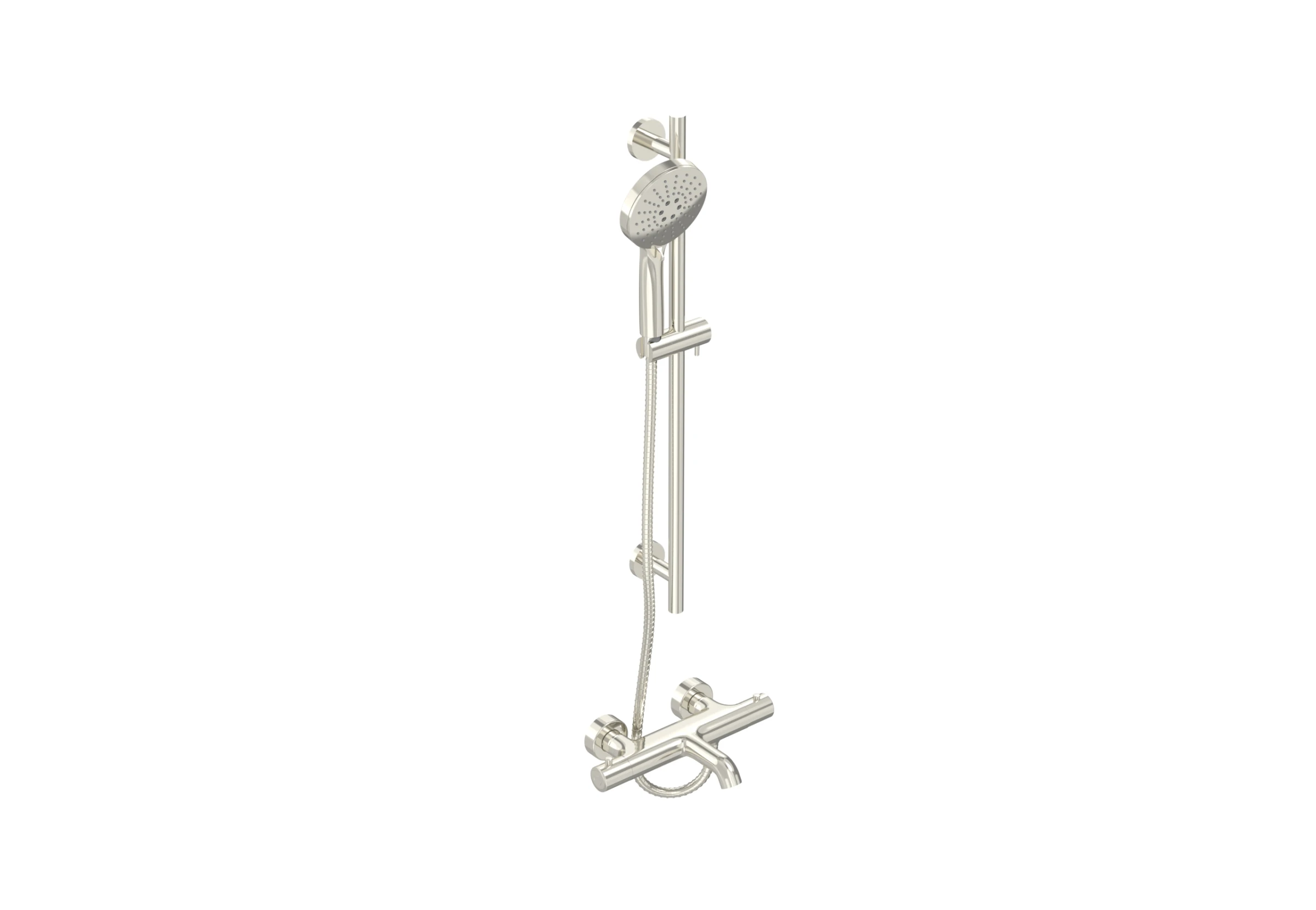 Saneux Cos Exposed Bath Shower Mixer Kit - W/ Slider Rail & 3 Function Handset - Chrome