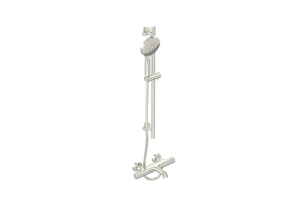 Saneux Cos Exposed Bath Shower Mixer Kit - W/ Slider Rail & 3 Function Handset - Chrome product image - Image 2