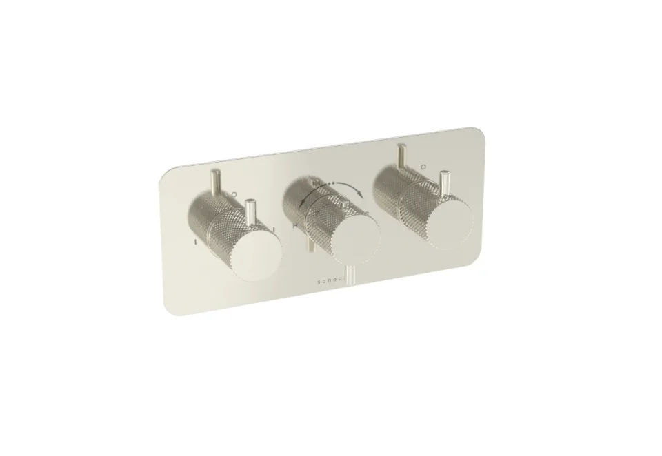 Saneux Cos 3 Way Thermostatic Shower Valve Kit - W/ Classic Handle - Landscape - Brushed Nickel (pvd) product image - Image 3