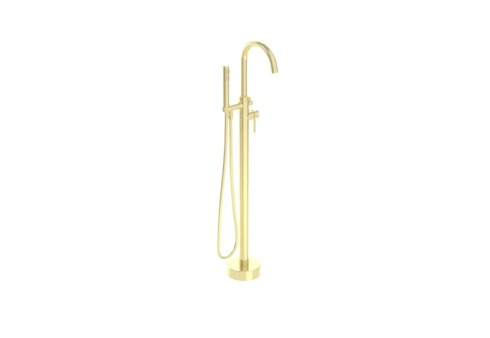Saneux Cos Floor Standing Bath Shower Mixer - Brushed Brass (pvd) detail view - Image 2