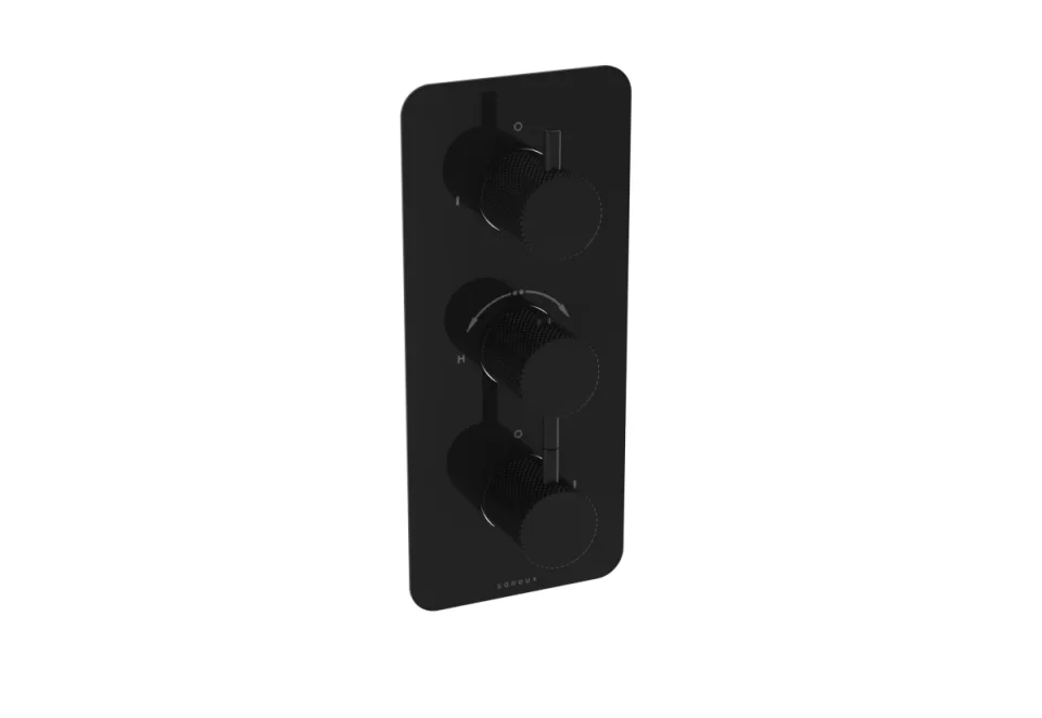 Saneux Cos Diverter Handle - Knurled - Satin Black product image - Image 1
