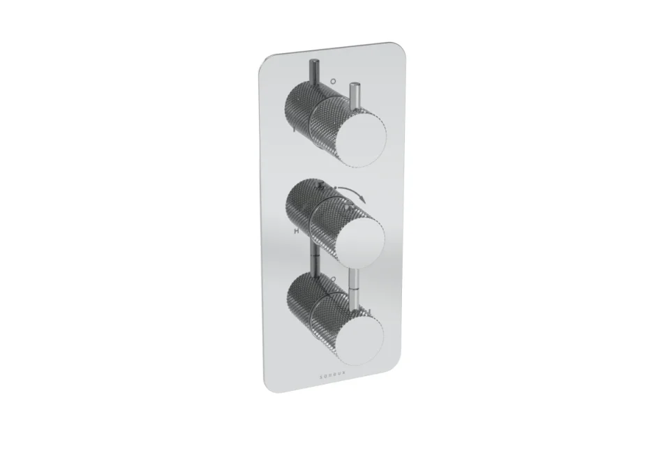 Saneux Cos 3 Way Thermostatic Shower Valve Kit - W/ Classic Handle - Portrait - Chrome product image - Image 3