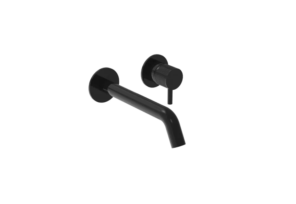 Saneux Cos Classic 2 Plate Wall Mounted Mixer & Shrouds - Satin Black product image - Image 2