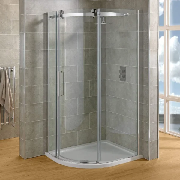 Saneux STEEL 1000 x 800 R/H Offset Quadrant Shower Enclosure Chrome