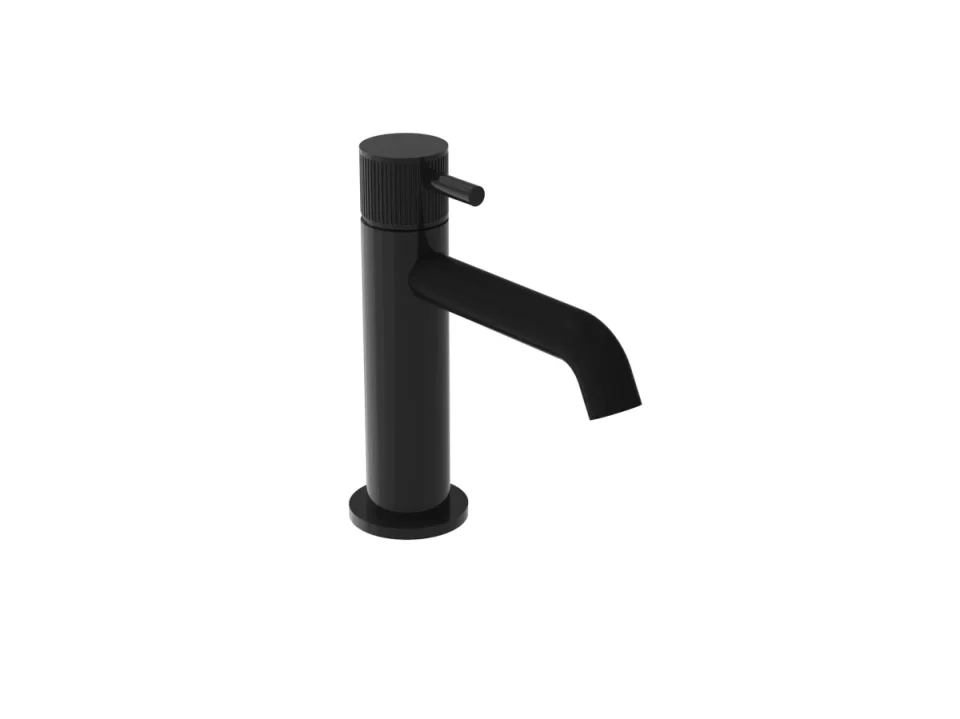 Saneux Cos Basin Mixer Kit - W/ Fluted Handle - Satin Black (pvd) product image - Image 2