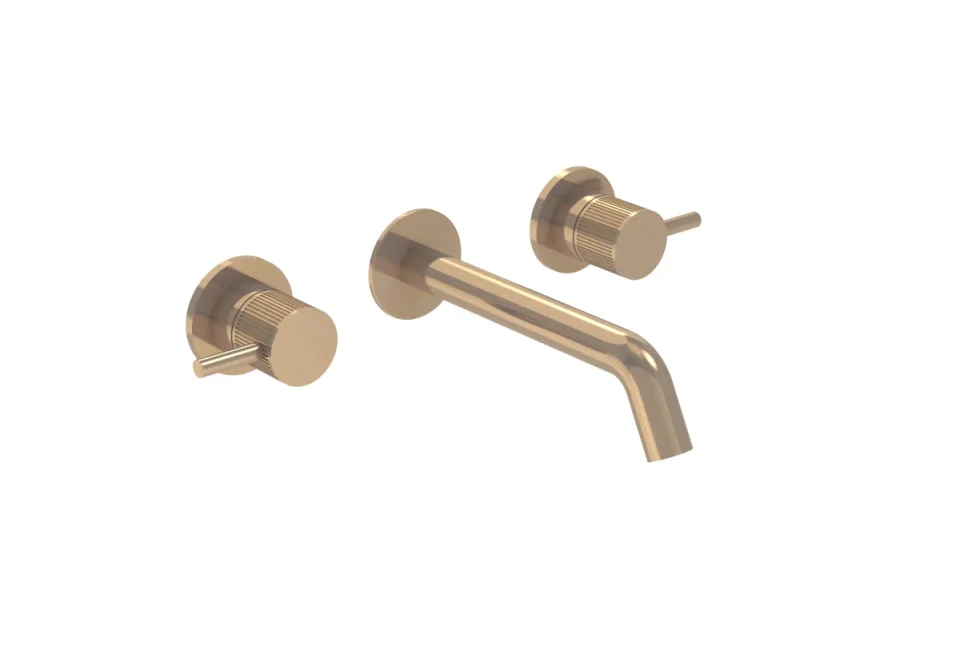 Saneux Cos Fluted 3 Tap Hole Handles (pair) - Brushed Bronze product image - Image 1