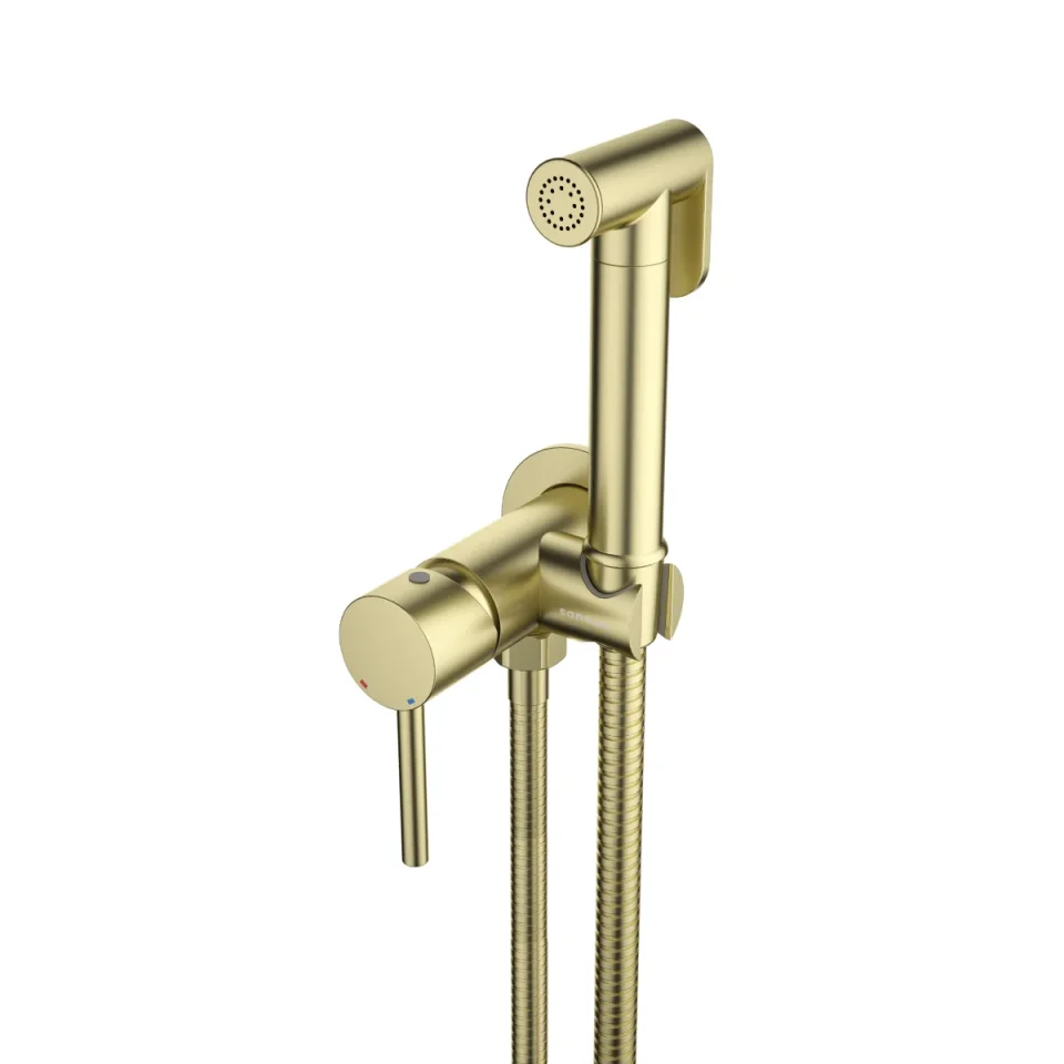 Saneux Cos Douche Kit With Classic Handle - Brushed Brass product image - Image 2