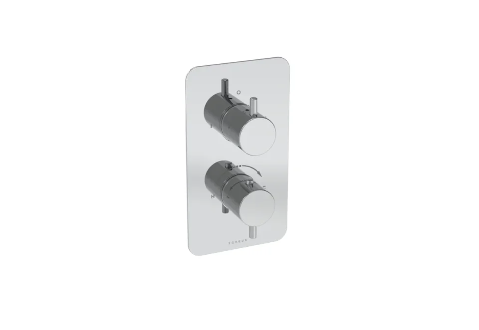 Saneux Cos 2 Way Shower Plate & Shrouds - Portrait - Chrome product image - Image 2