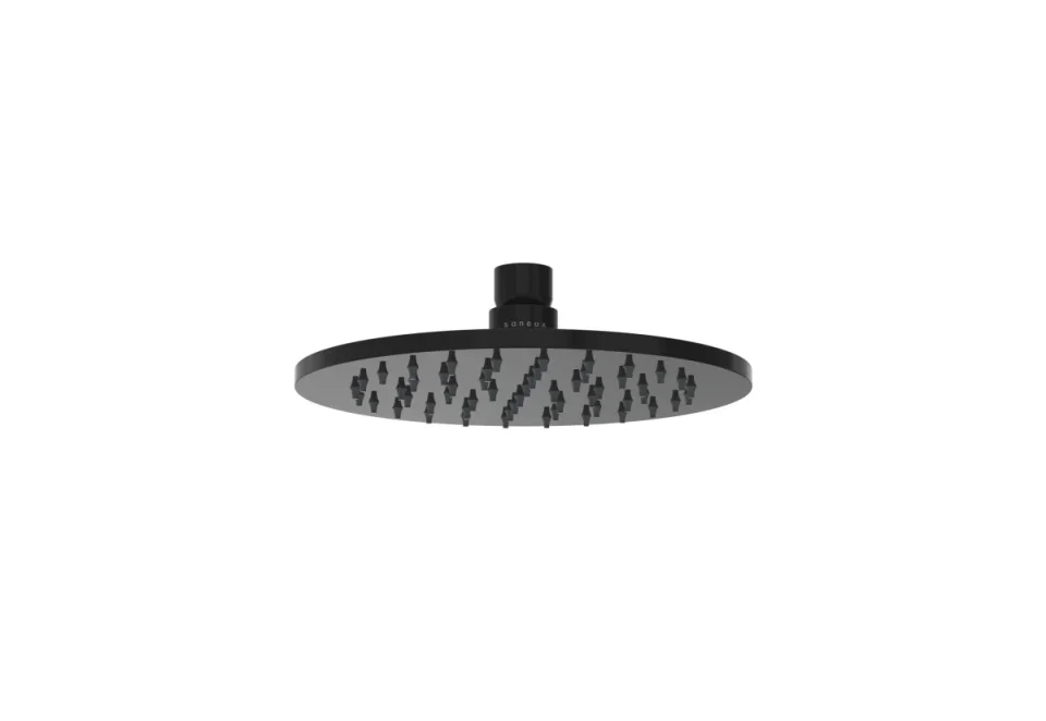 Saneux Cos 200x8mm Round Shower Head - Satin Black detail view - Image 2