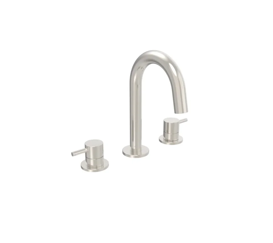 Saneux Cos 3 Piece Deck Mounted Basin Mixer - Chrome detail view - Image 3