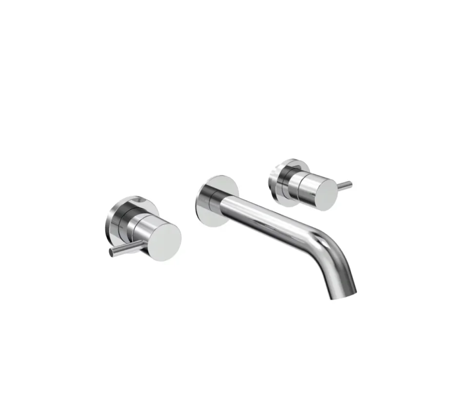 Saneux Cos 3 Piece Wall Mounted Basin Mixer - Chrome product image - Image 2