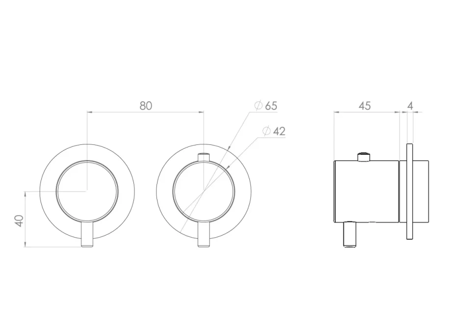 Saneux Cos 2 Way Thermostatic Shower Ring Valve Kit - W/ Classic Handle - Portrait & Landscape - Satin Black product image - Image 3