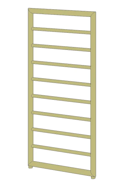 Ava Frame 1000x500mm Towel Rail Pvd Brushed Brass Stainless Steel  Oil Filled