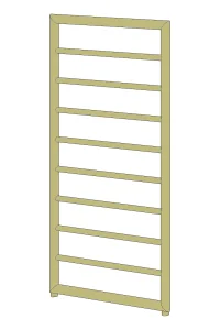 Ava Frame 1000x500mm Towel Rail Pvd Brushed Brass Stainless Steel  Oil Filled