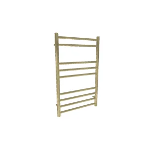 AVA Trend Ladder 800 x 500mm Brushed Brass PVD Stainless Steel Towel Rail  Oil Filled