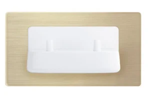 Cubico In Wall Electric Twin Toothbrush White Charger & Gold Backplate