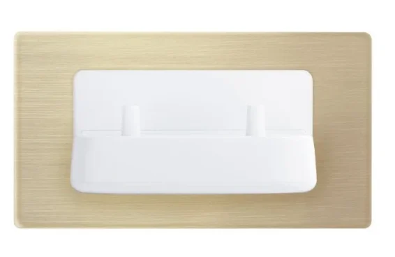 Cubico In Wall Electric Twin Toothbrush White Charger & Gold Backplate product image - Image 1