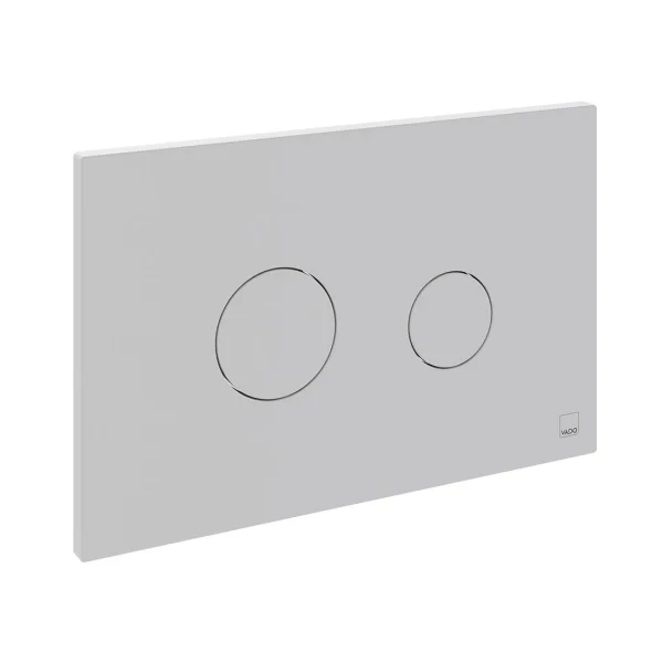 Vado Round Button Flush Plate Matt White
