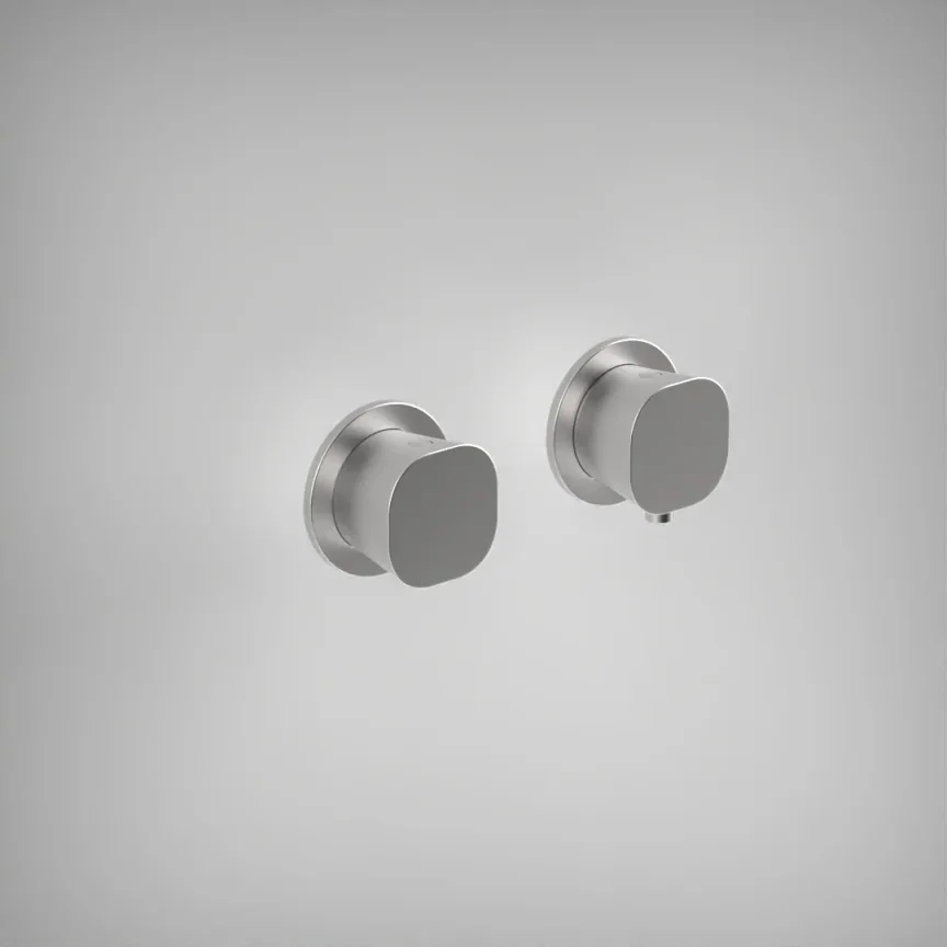 Ava Purity 2 Way 2 Handle Thermostatic Valve W/flanges 3.0 - Brushed Stainless Steel product image - Image 1