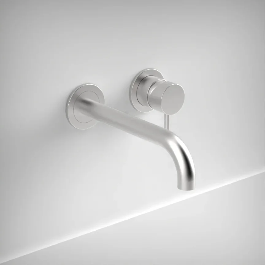 Ava Trend 2 Hole Wall Mounted Bath Mixer 3.0 - Brushed Stainless Steel product image - Image 1