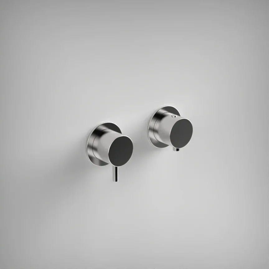 Ava Trend 2 Way 2 Handle Thermostatic Valve W/flanges 3.0 - Polished Stainless Steel product image - Image 1