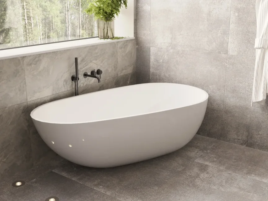 Ava Trend Thermostatic 4 Hole Wall Mounted Bath Shower Mixer 3.0 - Brushed Black detail view - Image 4