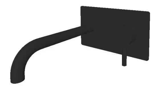 Ava Trend 2 Hole Wall Mounted Bath Mixer W/ Backplate 3.0 - Brushed Black product image - Image 1