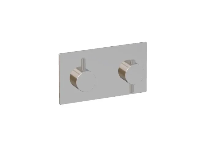 Ava Trend 2 Way 2 Handle Thermostatic Valve W/ Backplate 3.0 - Polished Stainless Steel detail view - Image 3