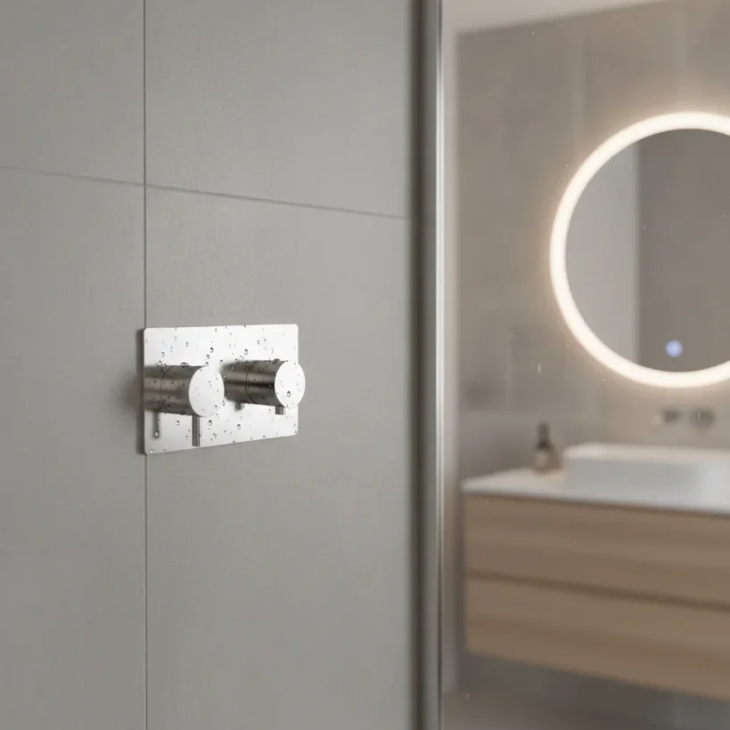 Ava Trend 2 Way 2 Handle Thermostatic Valve W/ Backplate 3.0 - Polished Stainless Steel detail view - Image 4