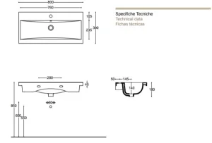 Faeber Barcelona Furniture Basin 800mm 1 Tap Hole