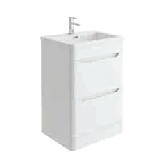 Cubico Eclipse Matt White 800mm Floor Standing Vanity Unit