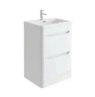 Cubico Eclipse Matt White 800mm Floor Standing Vanity Unit product image - Image 1