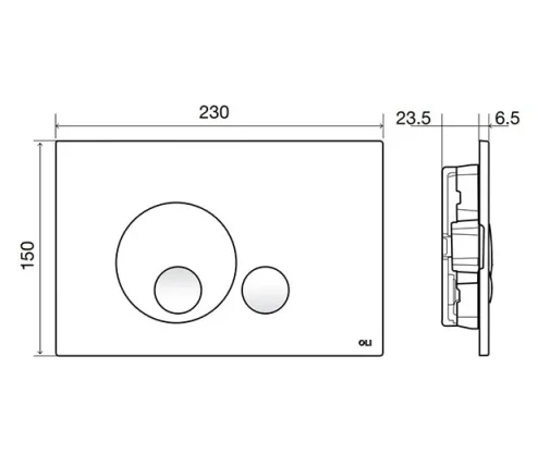 Oli Globe Black Soft Touch technical drawing - Image 2